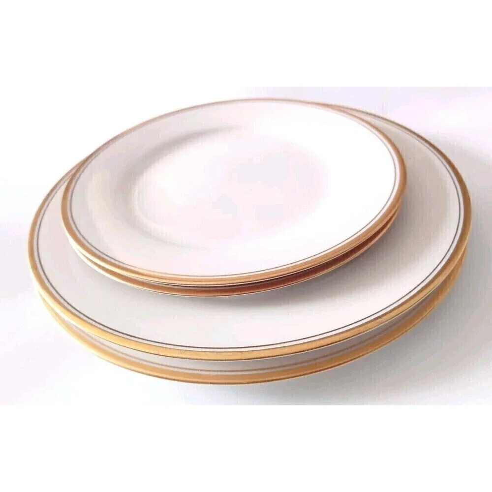 Noritake Japan Dinner Salad Plates Ivory China Viceroy 7222 Set Of 4 Vintage